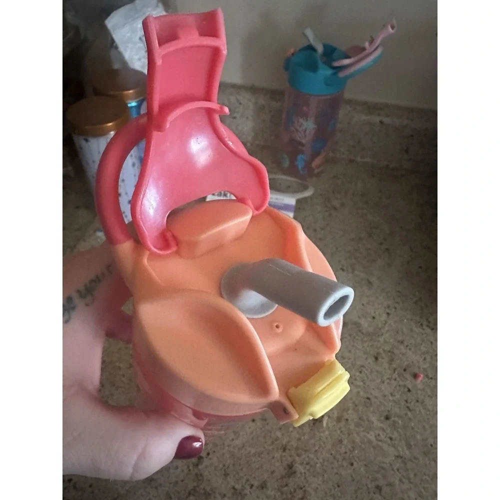 Zak‎ Smiles Kids Sippy Cups  2 Pak  New  Rubber Straw Top Leak Proof